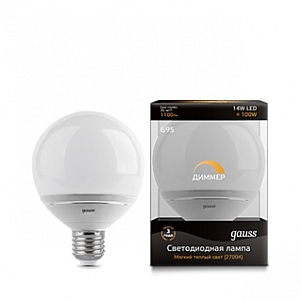 Лампа Gauss LED G95-dim 14 Вт EB136102114-D