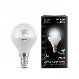 Лампа Gauss LED Globe Crystal Clear 4 Вт 105201204